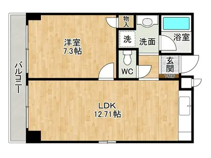 タカフジ・アパートメント(1LDK/4階)の間取り写真