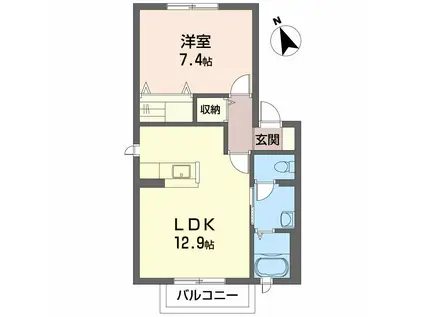シャーメゾン昭和II(1LDK/2階)の間取り写真