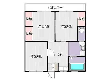 ひかりハイツ(3DK/1階)の間取り写真