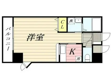 FIERTE 高波(1K/6階)の間取り写真