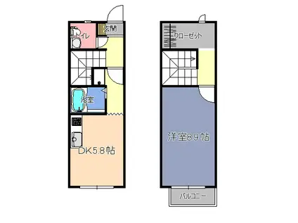 アランチーノ(1DK/1階)の間取り写真