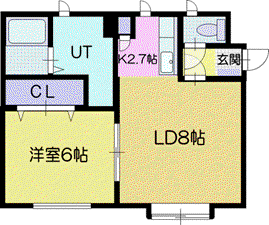 ラキア21(1LDK/3階)の間取り写真