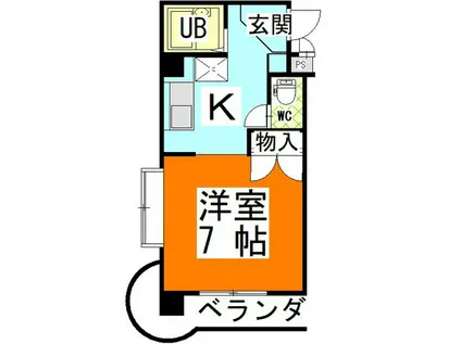 エスポアール22(1K/3階)の間取り写真