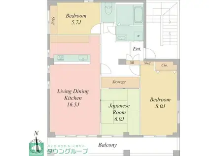 スカイプラザ中野(3LDK/5階)の間取り写真