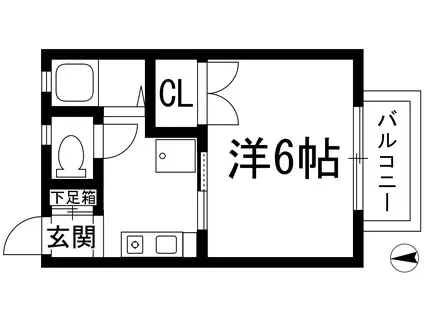鶴居荘A棟(1K/2階)の間取り写真