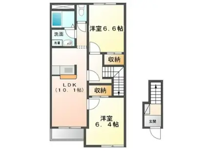 パークサイド彩園I(2LDK/2階)の間取り写真