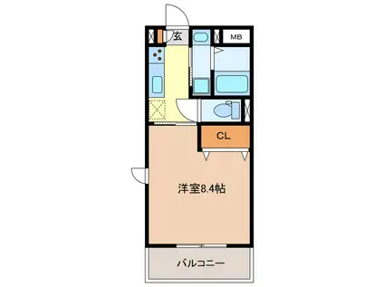 ファインテラス(1K/2階)の間取り写真