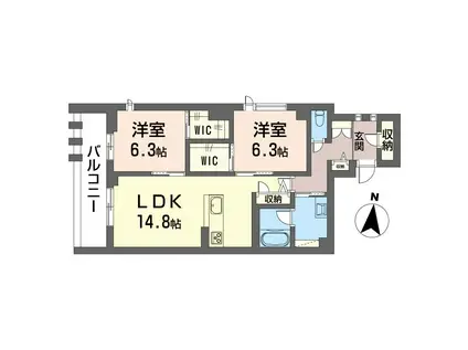 グランコート(2LDK/3階)の間取り写真