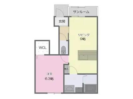 LOTUS新居(1LDK/1階)の間取り写真