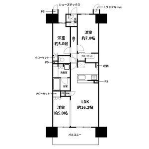 セントアイナ藤が丘 ヴァロ棟(3LDK/4階)の間取り写真