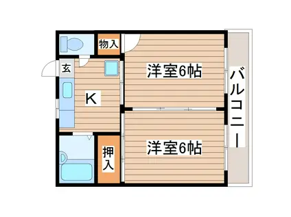 幸栄荘(2K/3階)の間取り写真