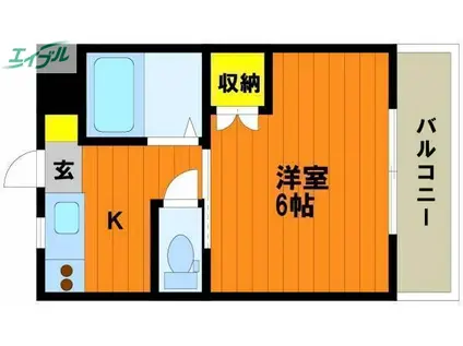 リトルハイム旭56号館(1K/3階)の間取り写真