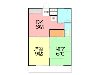 ルミエール富水(2DK/3階)の間取り写真