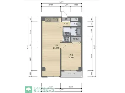 プルマージュ国立(1LDK/2階)の間取り写真