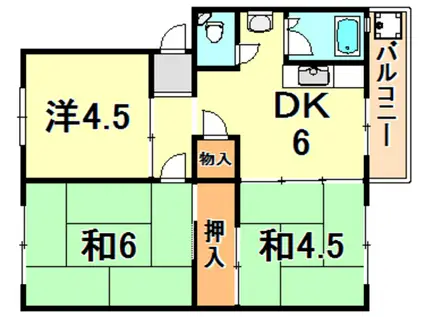神陵台特別(3DK/5階)の間取り写真