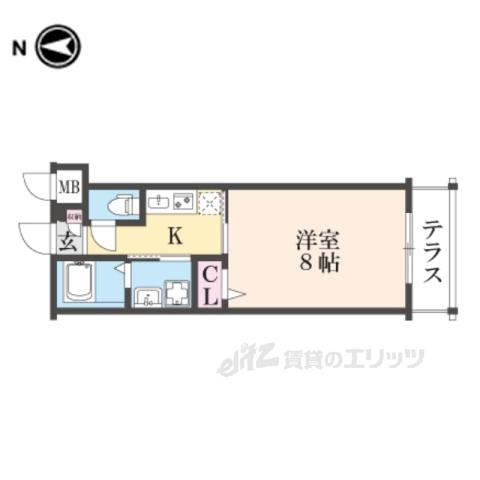 CRESTTAPP京都丹波口2(1K/1階)の間取り写真