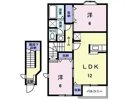 プログレスB(2LDK/2階)の間取り写真