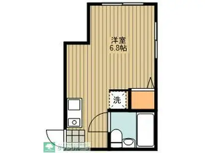 安本ビル(1K/3階)の間取り写真