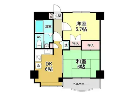 マキシムIK6(2DK/2階)の間取り写真