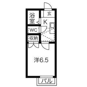 パルテネール ヒロ(1K/2階)の間取り写真