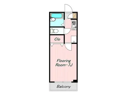 ＪＲ京葉線 葛西臨海公園駅 徒歩18分 3階建 築27年(1K/2階)の間取り写真