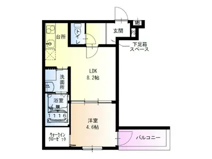 フジパレス出屋敷南II番館(1LDK/3階)の間取り写真