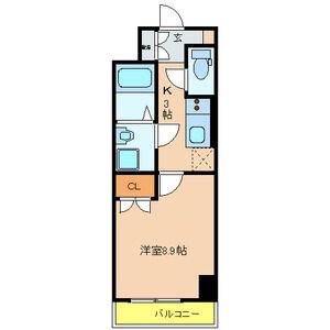 FLATSMINAGUCHI(1K/3階)の間取り写真