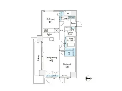 パークキューブ小岩(2LDK/8階)の間取り写真