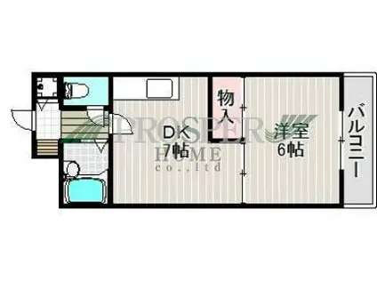 PALMIZIO鶴橋(1DK/7階)の間取り写真