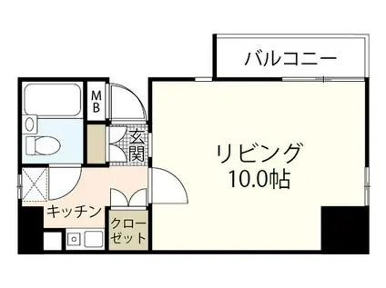 ロッコーマンション駅前通(1K/7階)の間取り写真