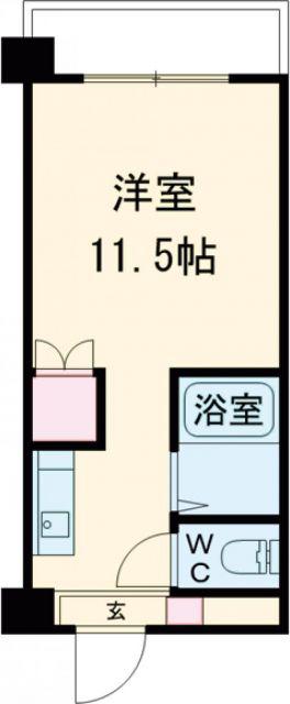 オクトワール松山中村(ワンルーム/4階)の間取り写真