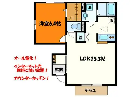 ダイヤメゾン(1LDK/1階)の間取り写真