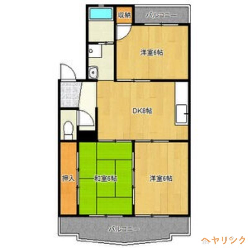 クイーンハイツ東山(3DK/3階)の間取り写真
