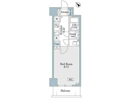 SHOWN HATSUDAI(1K/8階)の間取り写真