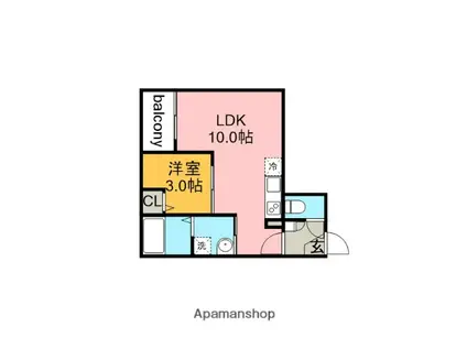 JACK ODAKAVII(1LDK/1階)の間取り写真