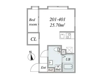 THE TRIAS ITABASHI(1LDK/4階)の間取り写真