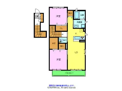 シャーメゾンサンパーク(2LDK/2階)の間取り写真