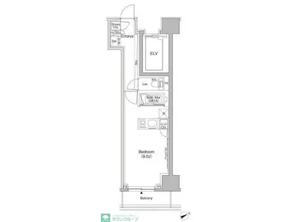 ザ・パークハビオ日本橋茅場町(1LDK/8階)の間取り写真