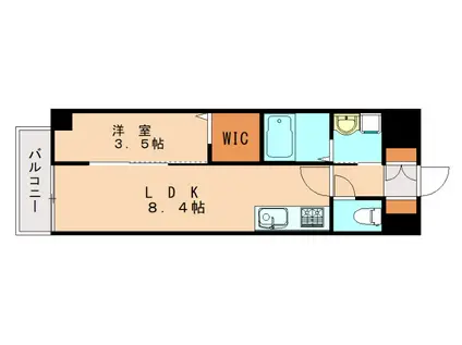 LIFEFIELD諸岡II(1LDK/4階)の間取り写真