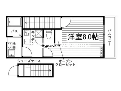 CASA GRANDE東岡山(1K/2階)の間取り写真