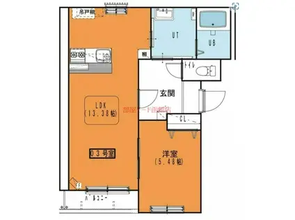 パレ・ドゥ・ヴォーグII(1LDK/1階)の間取り写真