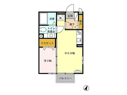 メゾン・ルーチェ(1LDK/2階)の間取り写真