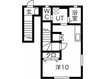 ル・メイユール東宮野目B棟(ワンルーム/2階)の間取り写真