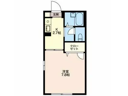 クレール(1K/1階)の間取り写真