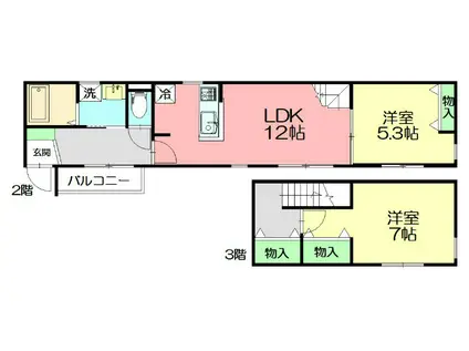 RIVAGE鎌倉(2LDK/2階)の間取り写真