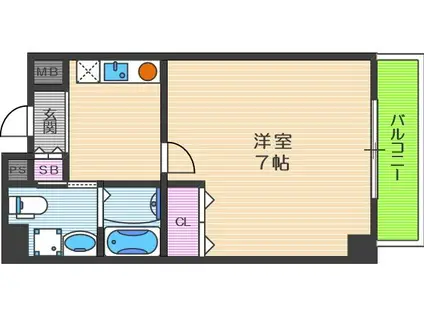 ラフォーレ松ヶ枝I(1K/7階)の間取り写真