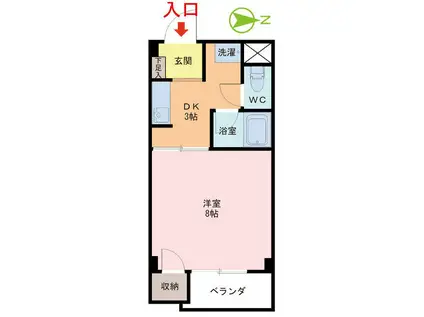 光陽フラッツ(1DK/1階)の間取り写真