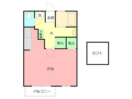 シティパル(ワンルーム/2階)の間取り写真