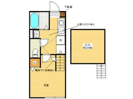 ARBOR BLUE DUO(1K/1階)の間取り写真