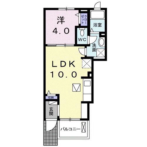 アイリス(1LDK/1階)の間取り写真